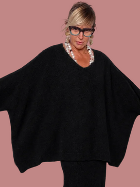 Maglia over effetto poncho