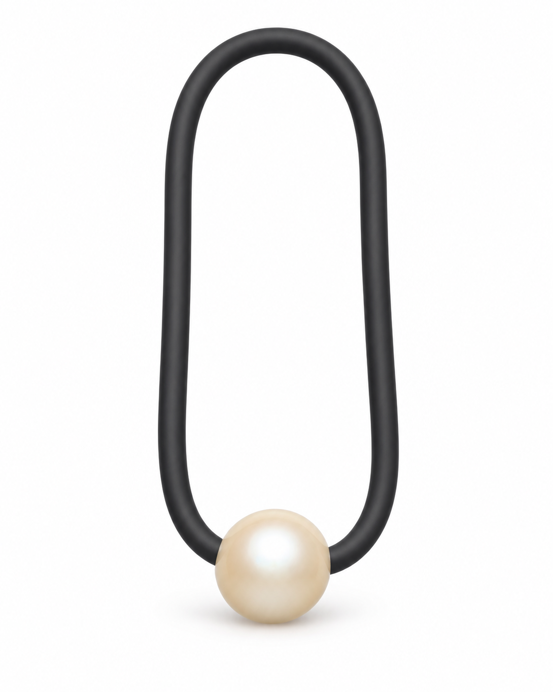 Collana nera con sfera effetto perla