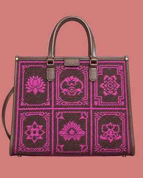 Borsa tote Brown Incenso in tessuto e pelle