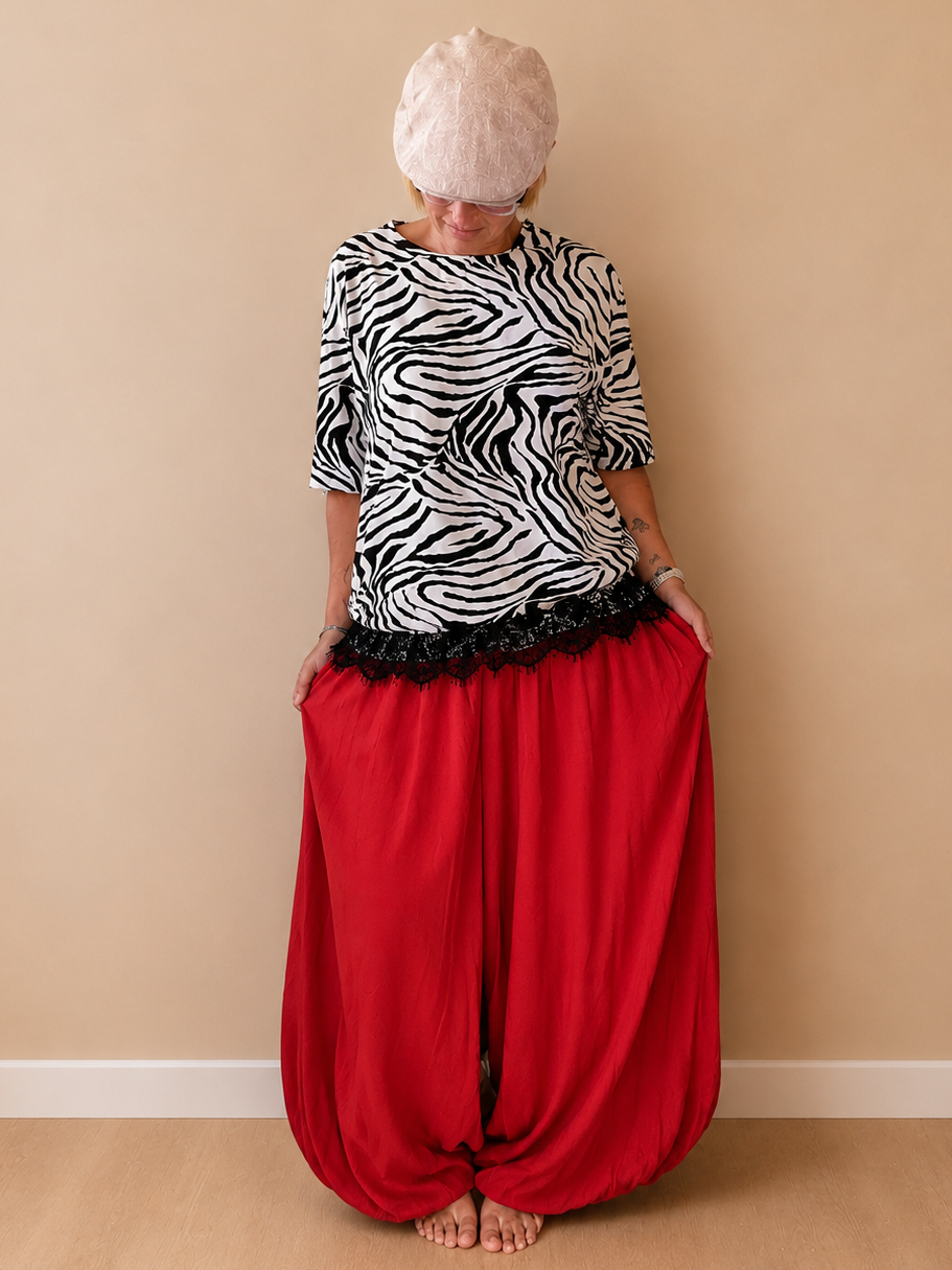 Pantalone Harem Balloon in Cotone – Vita Elastica e Laccetto