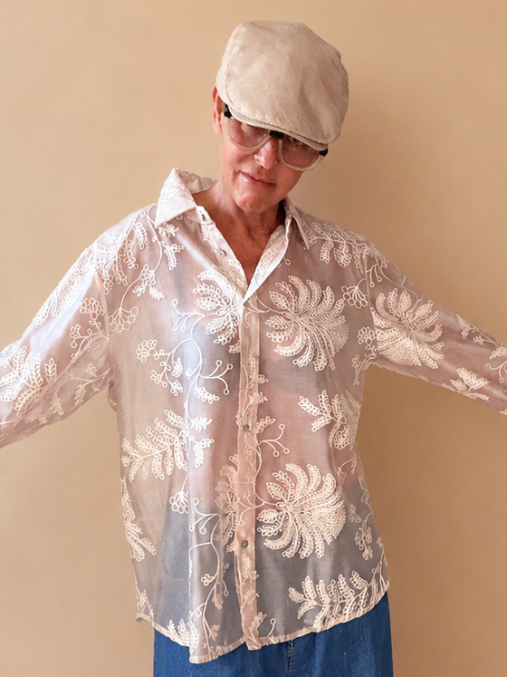 Camicia Ricamata in Tulle