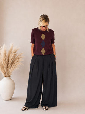 Pantalone Over con Pince con cintura