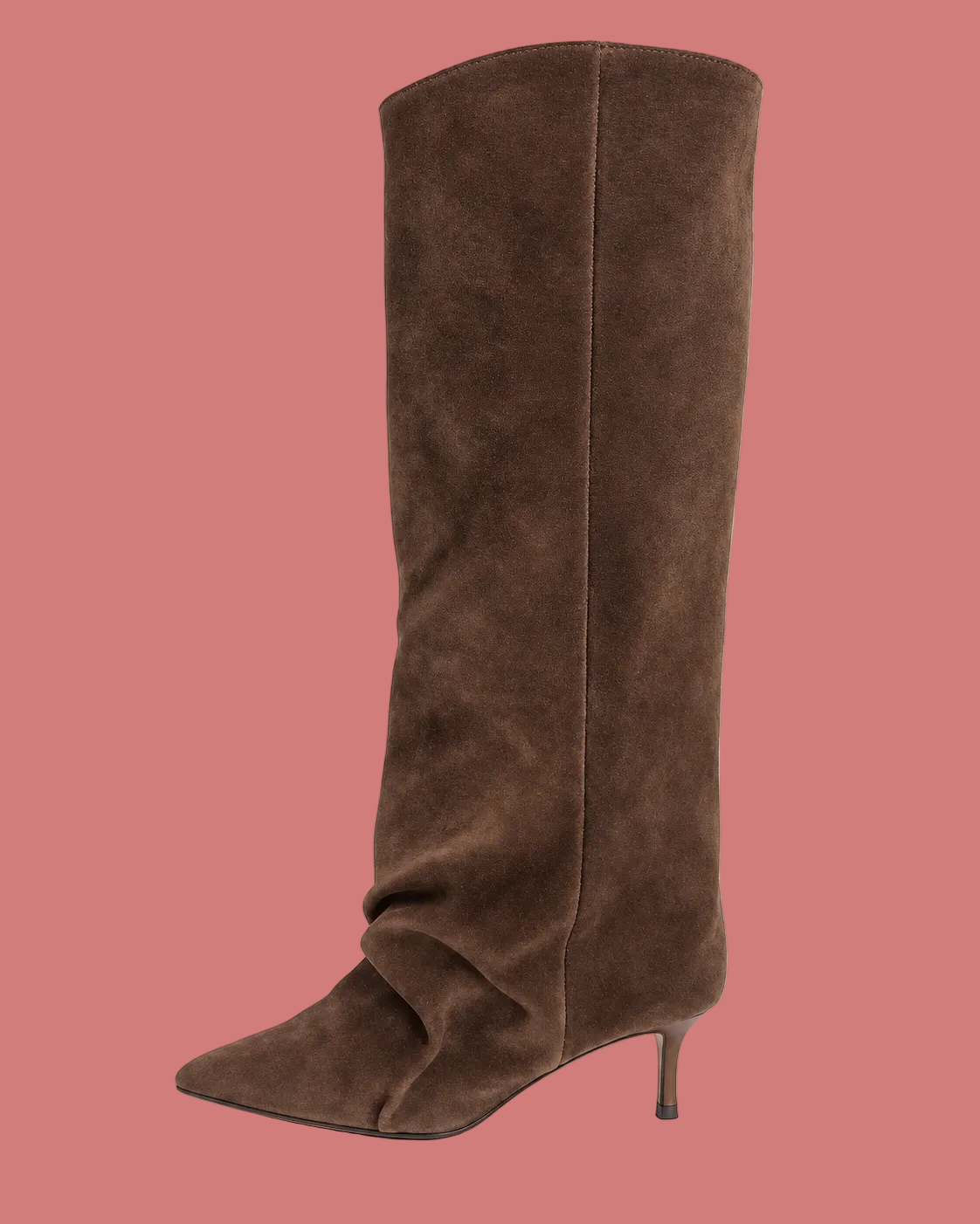 Stivale Alto Marrone con Tacco Sottile