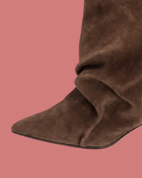 Stivale Alto Marrone con Tacco Sottile