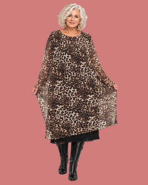 Abito Animalier in Tulle Elasticizzato Déjà Vu