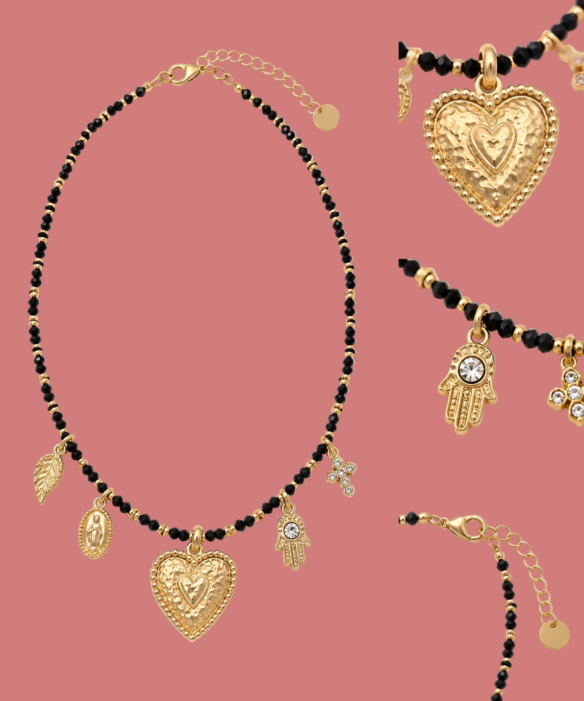 Collana Dorata Multistrato con Cuore