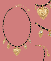 Collana Dorata Multistrato con Cuore