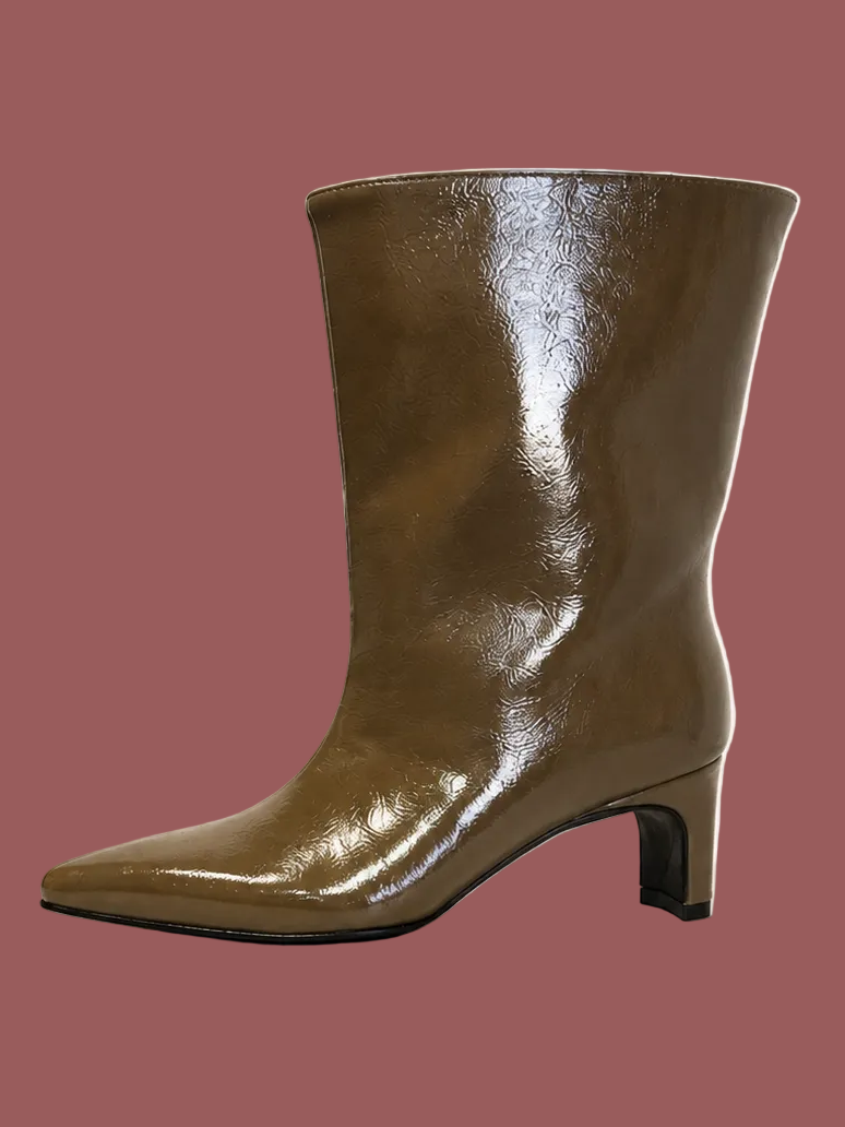 Tronchetto taupe effetto verniciato