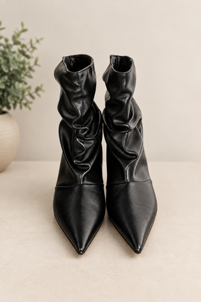 Tronchetto Ecopelle Slouchy con Kitten Heel