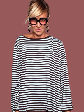 Maglia a Righe Giallo Ocra e Navy