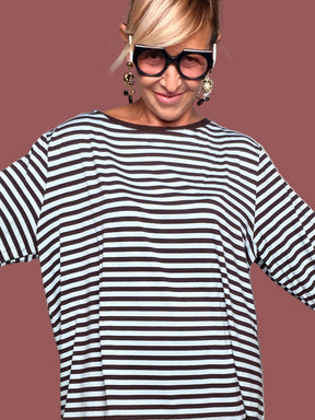 Maglia a Righe Giallo Ocra e Navy