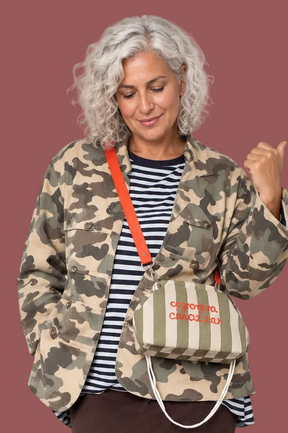Giacca Field Jacket Camouflage Oversize Tasche Zip Hardware Argento