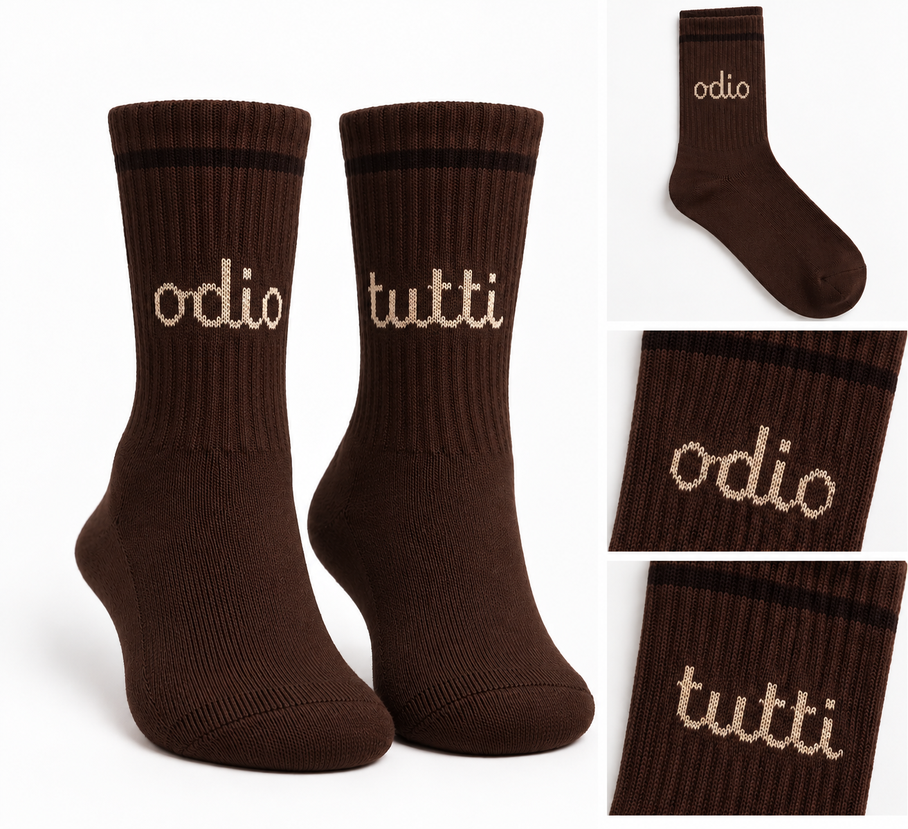 Calzino corto con scritta ODIO TUTTI