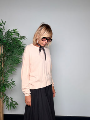 Maglia Filo Oversize con Foulard