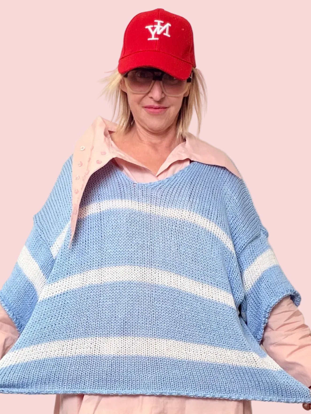 Maglia over a righe in maglia morbida