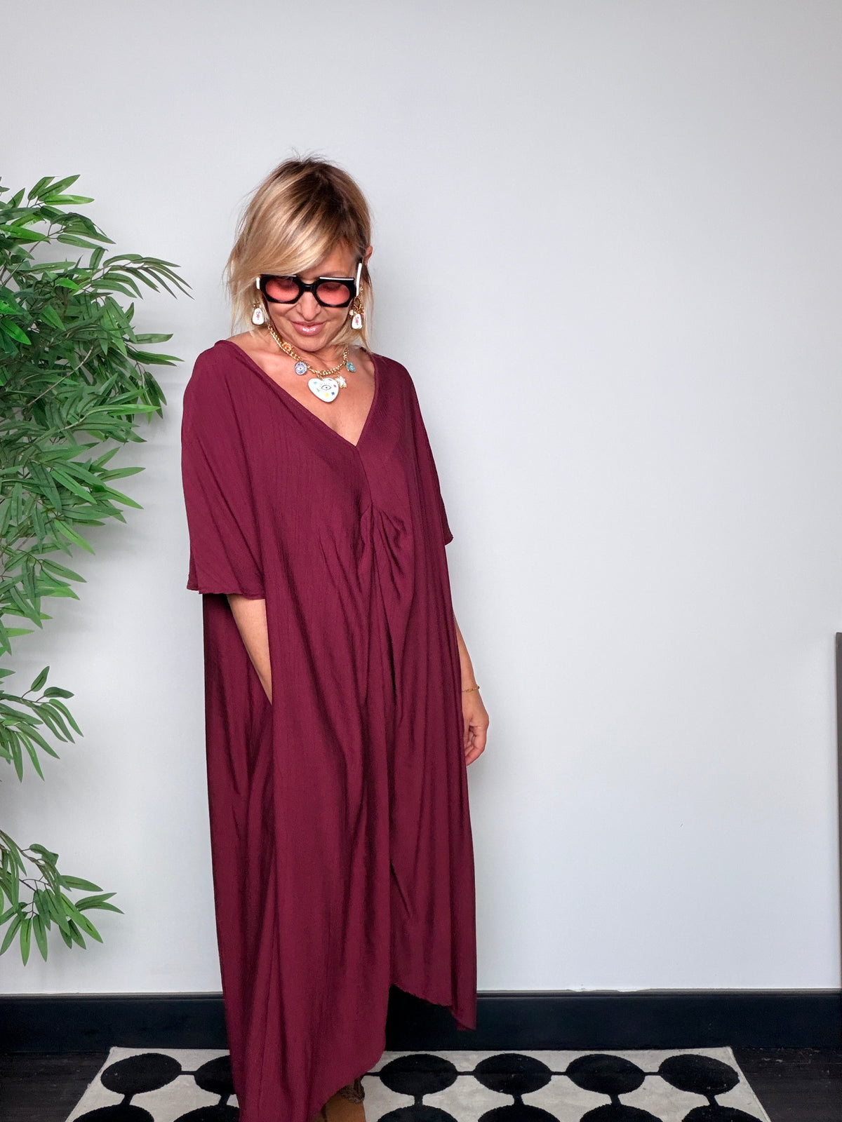 Abito Caftano con Drappeggio — Susy Star