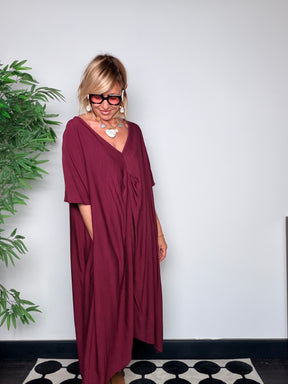Abito Caftano con Drappeggio — Susy Star