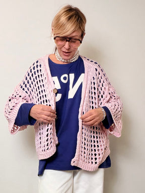 Cardigan in rete over