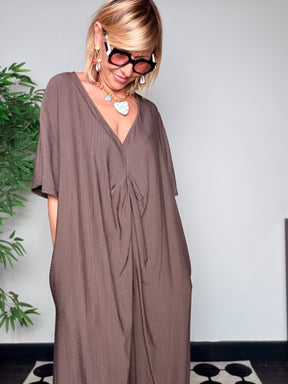 Abito Caftano con Drappeggio — Susy Star