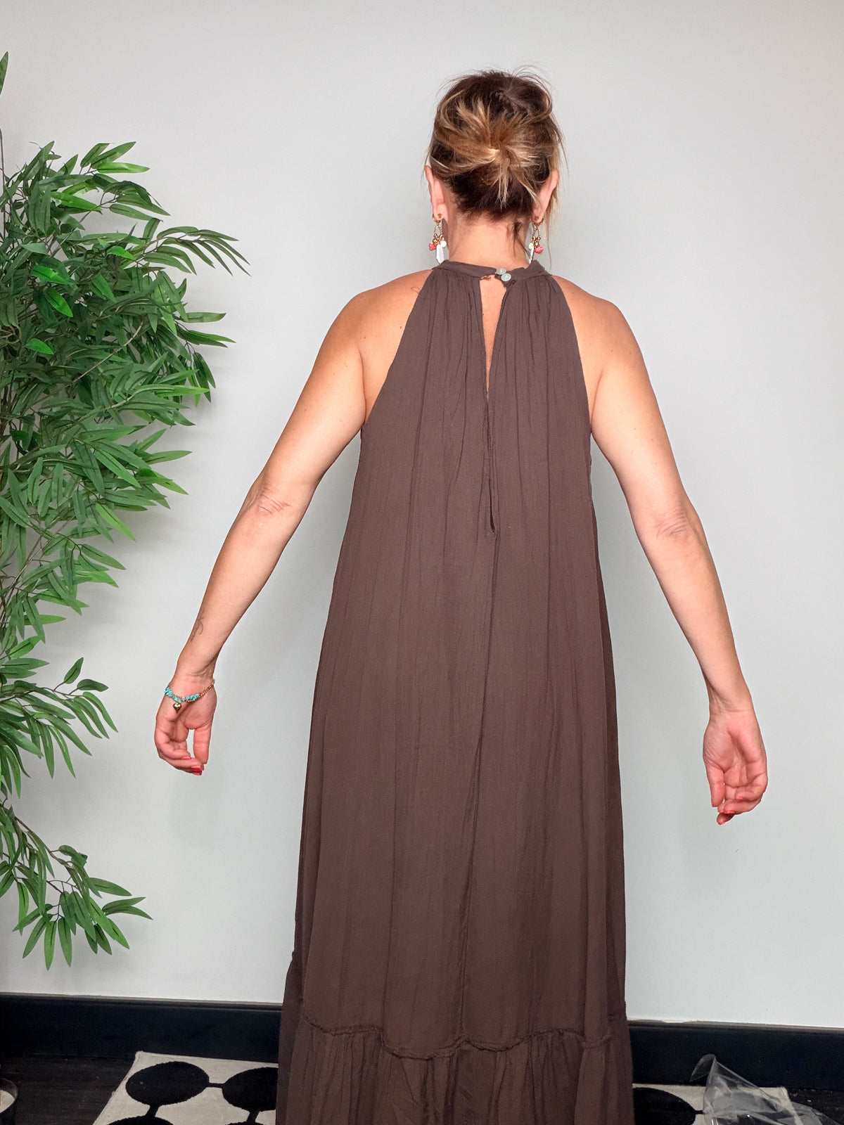 Maxi Dress Halter Neck con Volant (Copia)