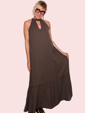 Maxi Dress Halter Neck con Volant (Copia)