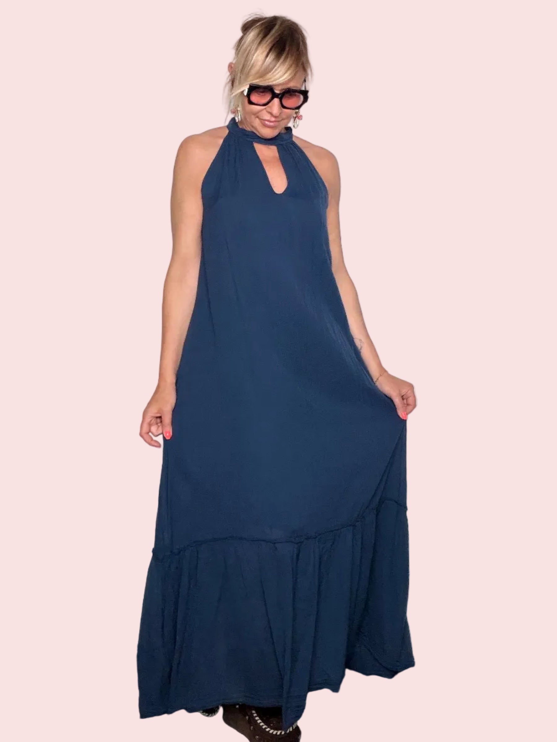 Maxi Dress Halter Neck con Volant (Copia)