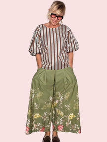 Pantalone Palazzo con Stampa Floreale