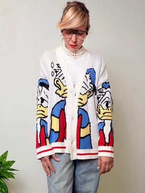 Cardigan Rosso con Design Pop Art