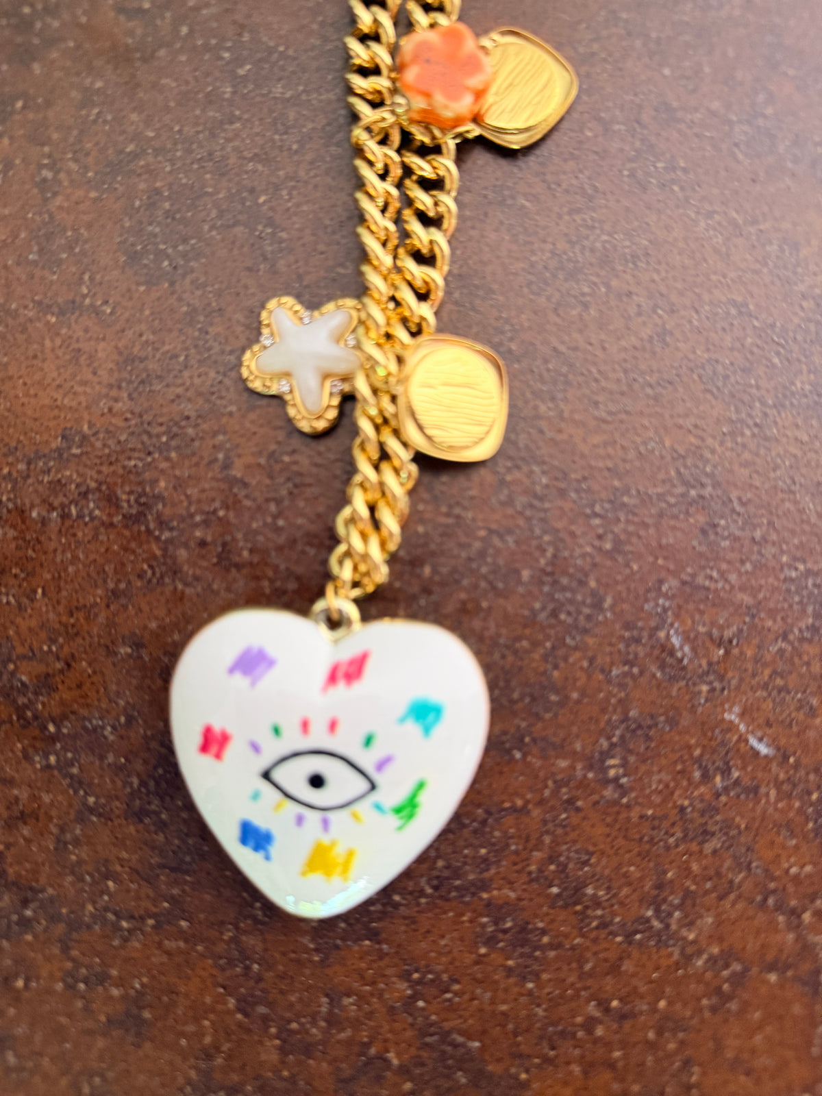 Collana Charm Evil Eye Heart