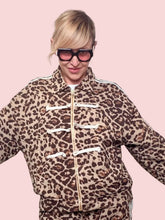 Felpa con Zip Leopardata Beige e Marrone
