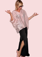 Pantalone Palazzo Drappeggiato con Shimmer