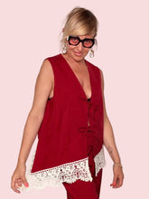 Gilet Lungo con Pizzo Macramé Crochet