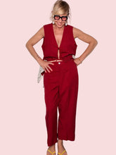 Pantalone Dritto Cropped Viscosa e Lino