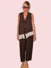 Pantalone Dritto Cropped Viscosa e Lino