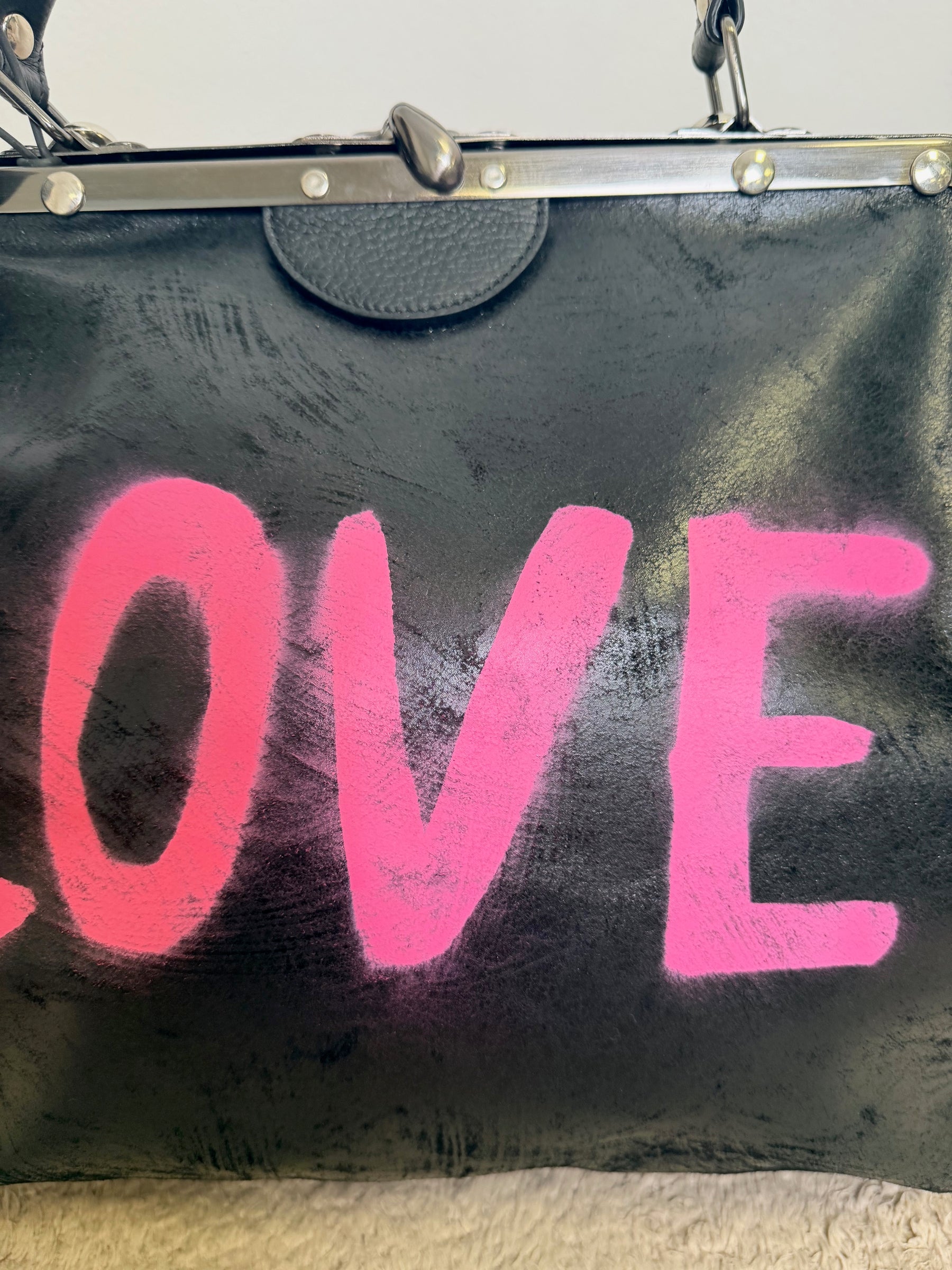 Borsa Doctor Bag con Scritta LOVE