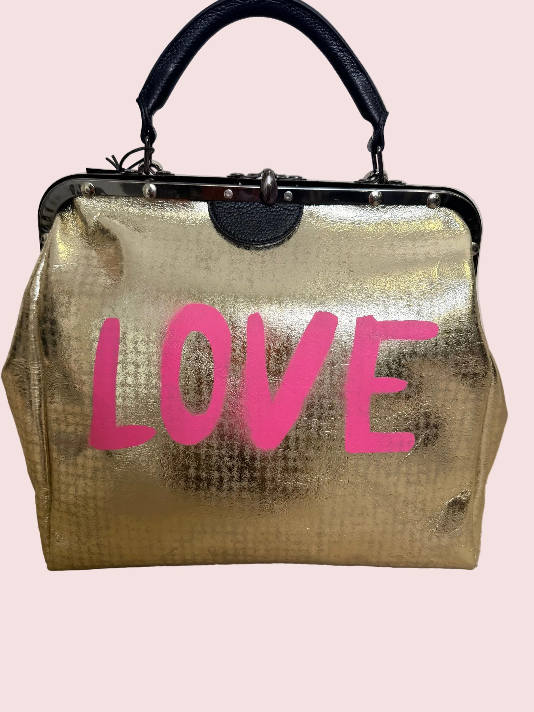 Borsa Doctor Bag con Scritta LOVE