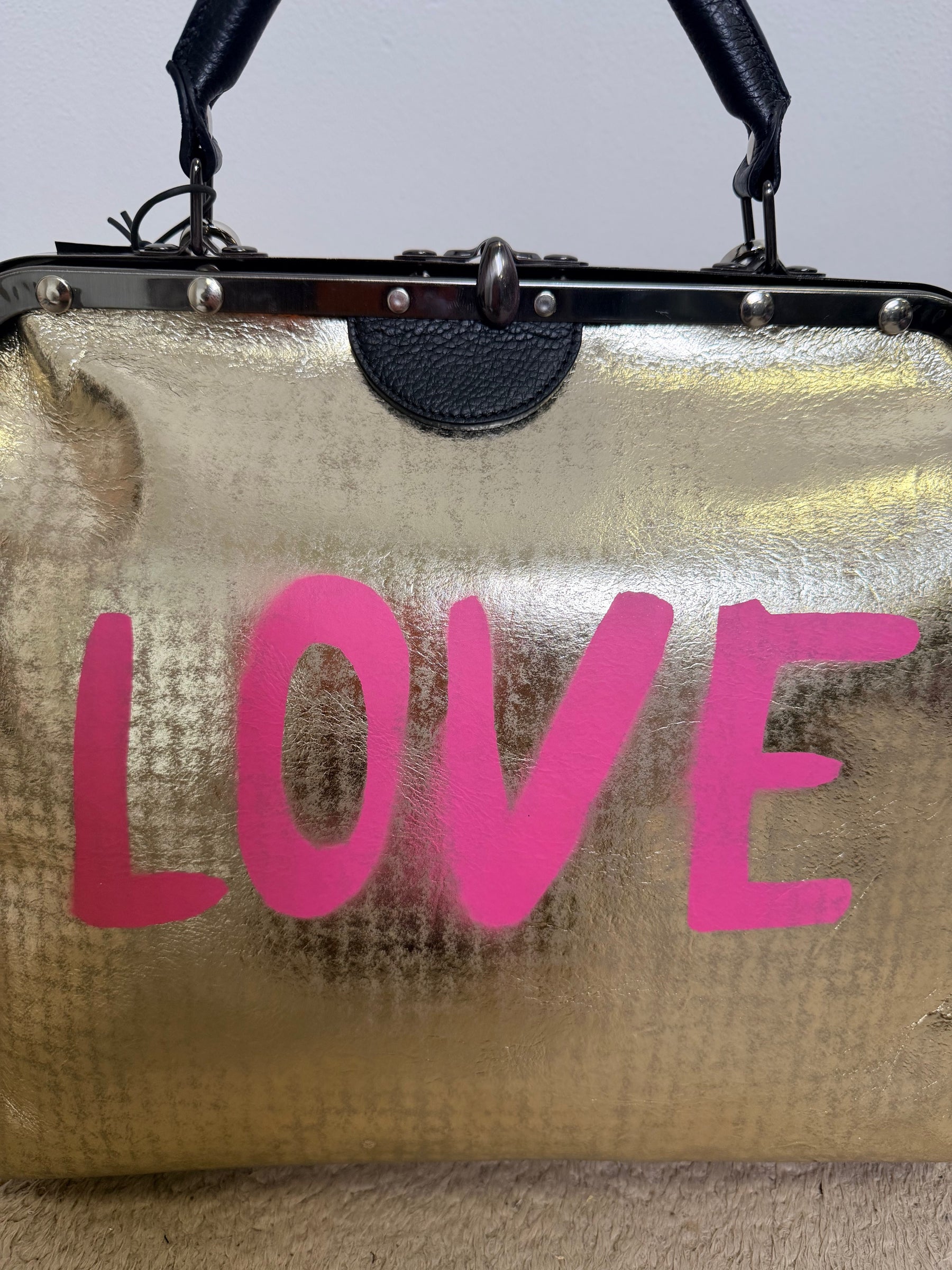 Borsa Doctor Bag con Scritta LOVE