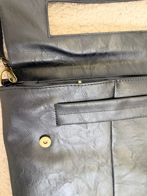 Borsa Mila - Tracolla Nera in ecopellle Effetto Vintage