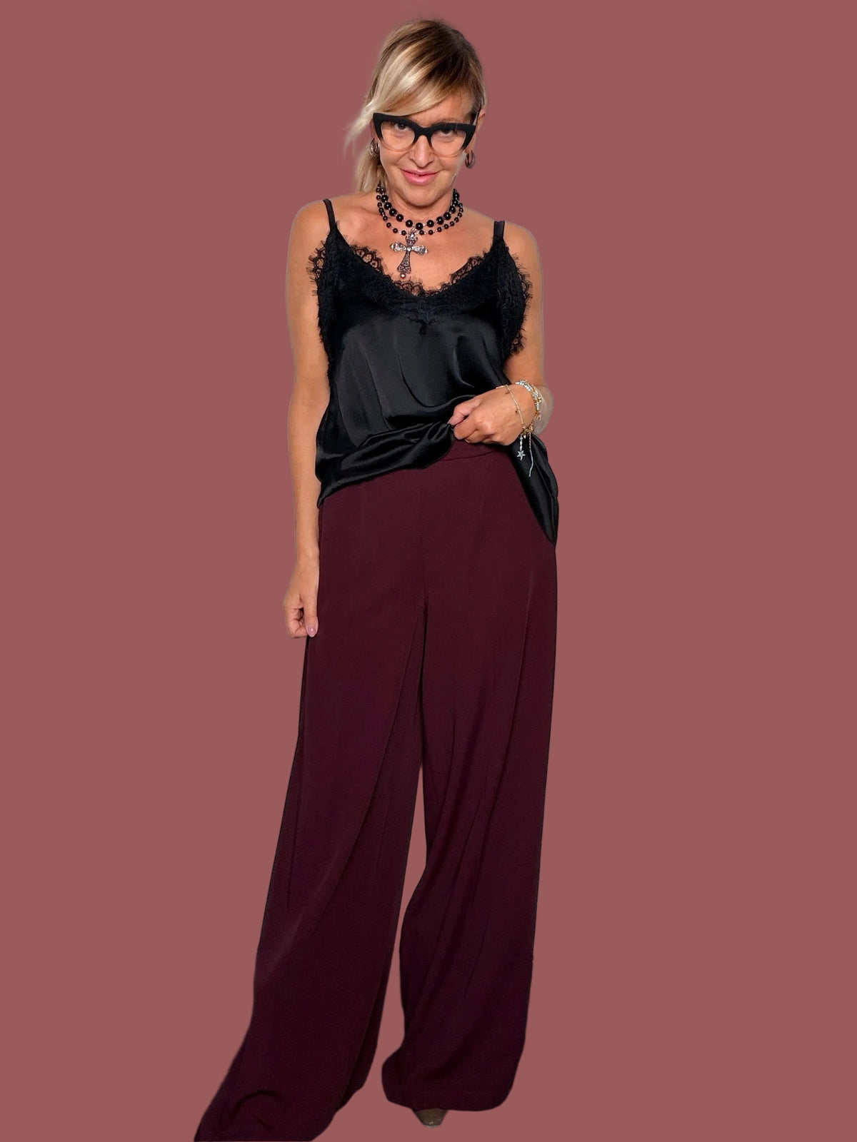 Pantalone palazzo fluido Deja Vu