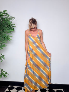 Abito Maxi Viscosa Righe