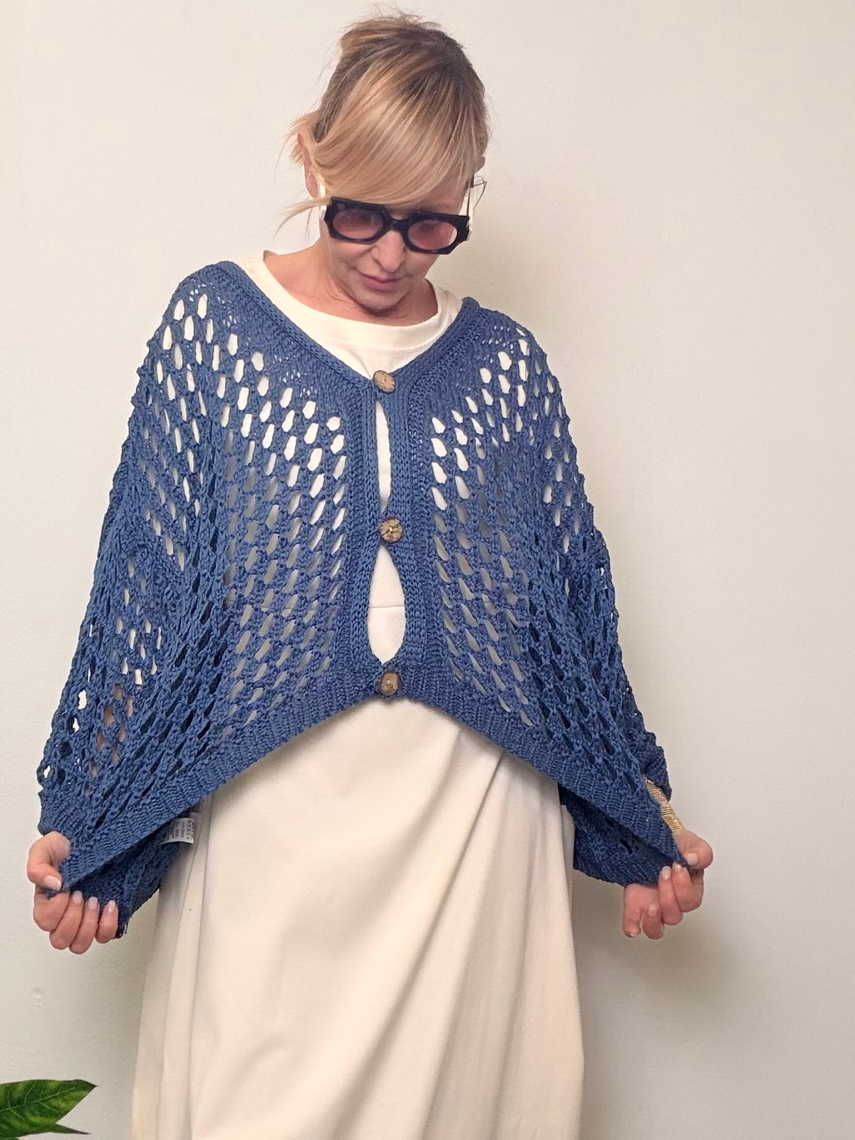 Cardigan in rete over