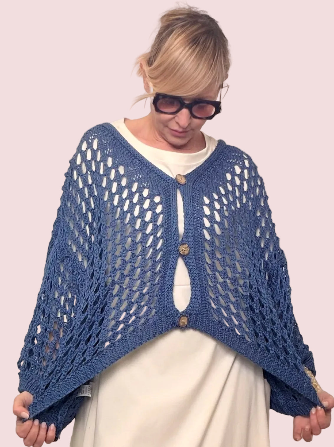 Cardigan in rete over