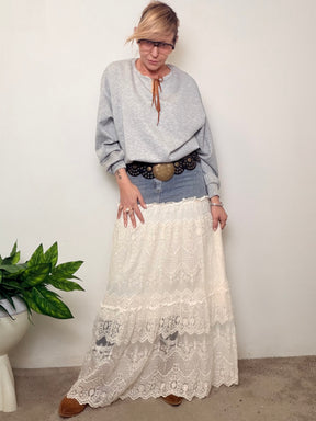 Gonna lunga romantica pizzo