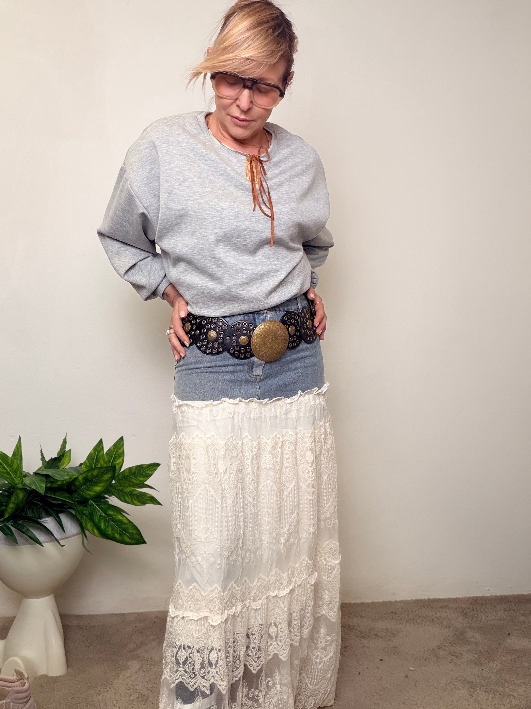 Gonna lunga romantica pizzo