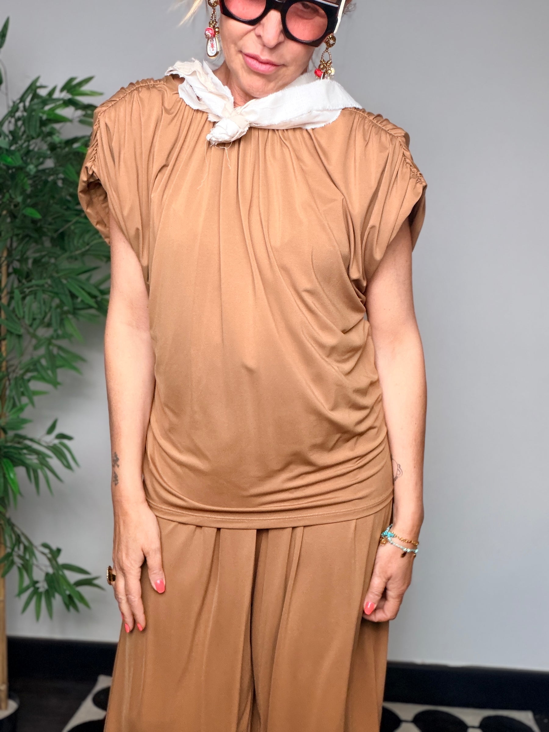 Maglia drappeggiata jersey