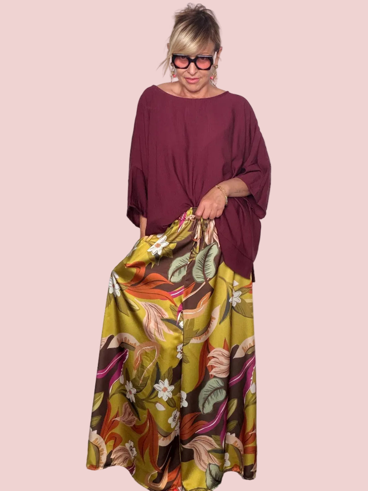 Pantalone Palazzo Floreale Tropicale