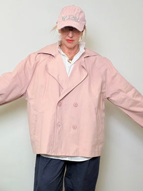 Giacca Trench Corta Rosa Cipria