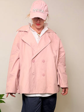 Giacca Trench Corta Rosa Cipria