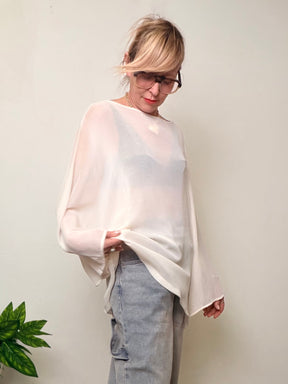 Camicia Oversize in Tessuto a Retina