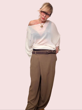 Pantaloni con drappeggio